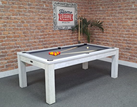 Signature Chester White Solid Wood Pool Dining Table: Warehouse Clearance