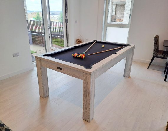 Signature Chester White Solid Wood Pool Dining Table: 6ft, 7ft - Image 3